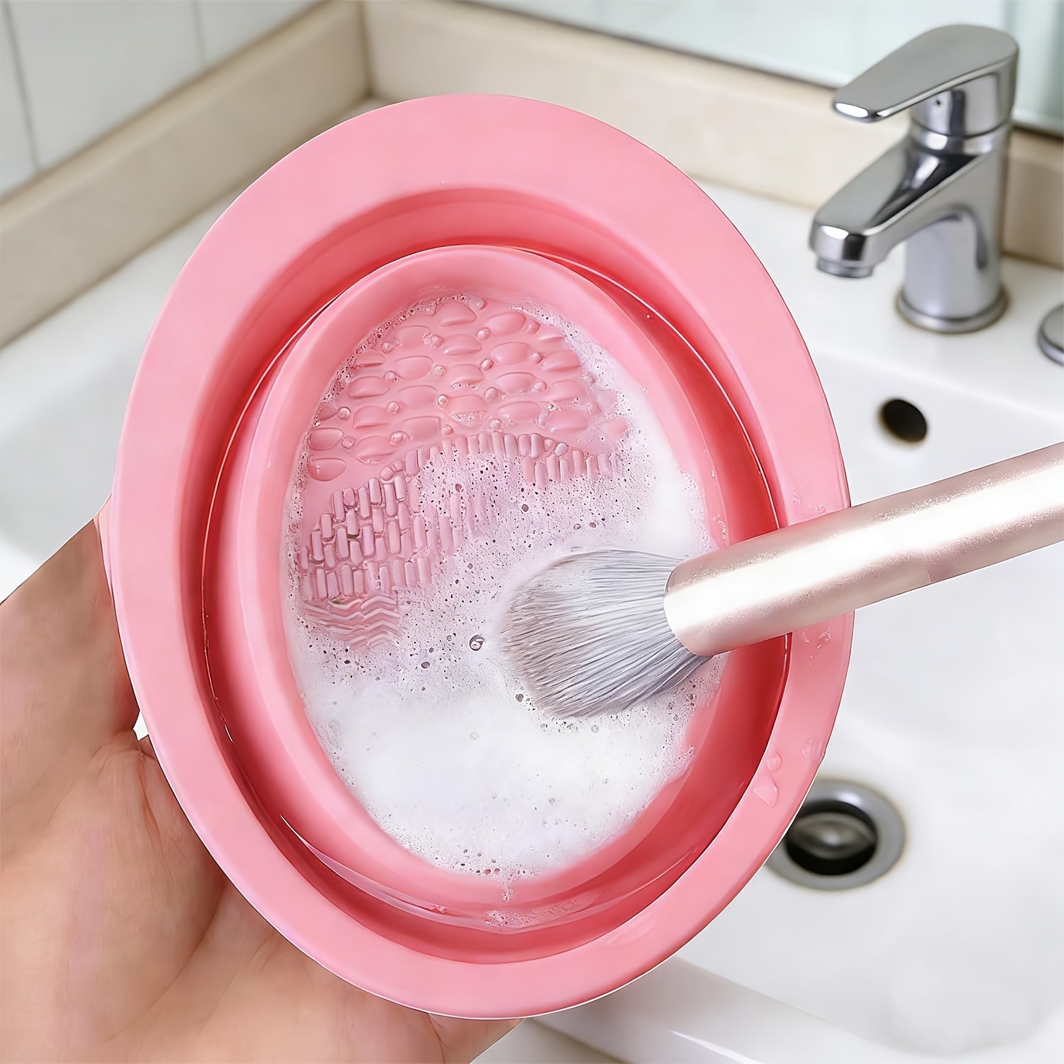 Beauty Makeup Brands - Foldable Silicone Makeup Brush Cleaner Bowl,
