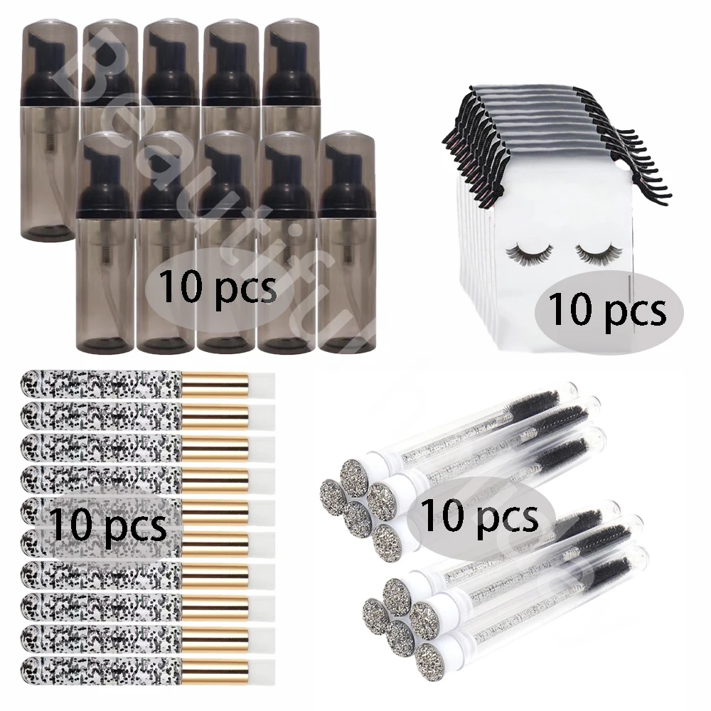 Beauty Makeup Kit - 40Pcs/Set Foam Bottle Brush 60ML Plastic