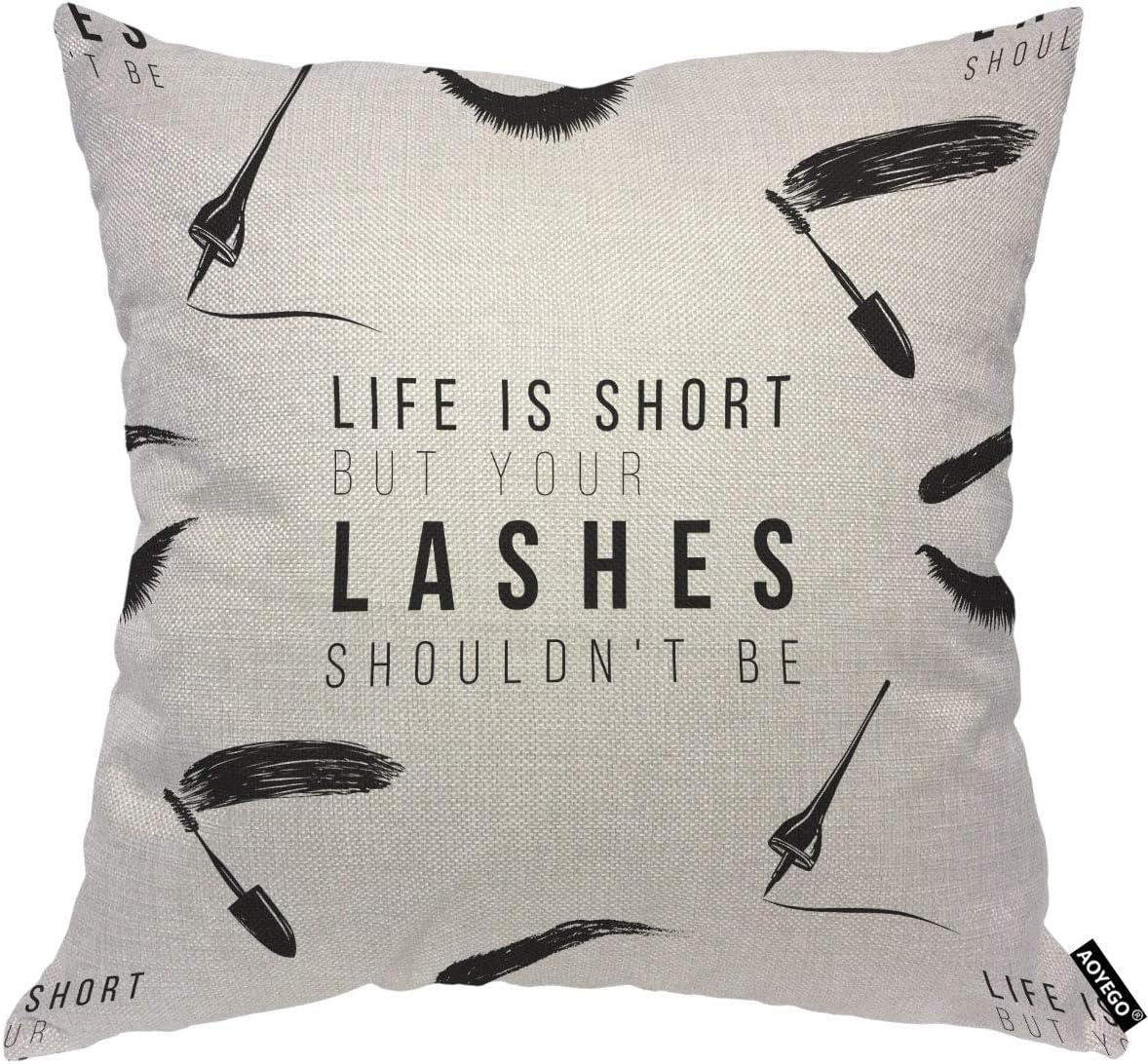 Funny Eyelash Quote Pillow Cov - Beauty Makeup Quotes Short recension och pris