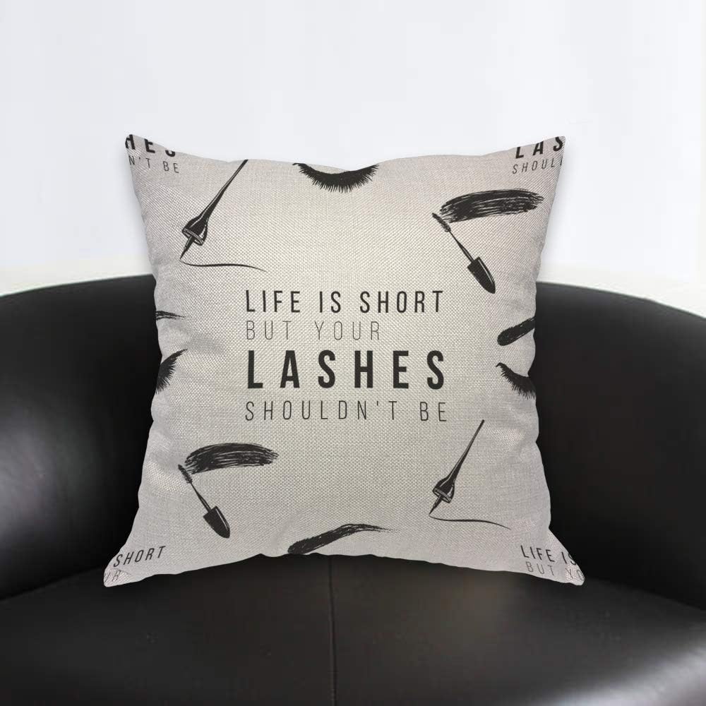 Funny Eyelash Quote Pillow Cov - Beauty Makeup Quotes Short recension och pris
