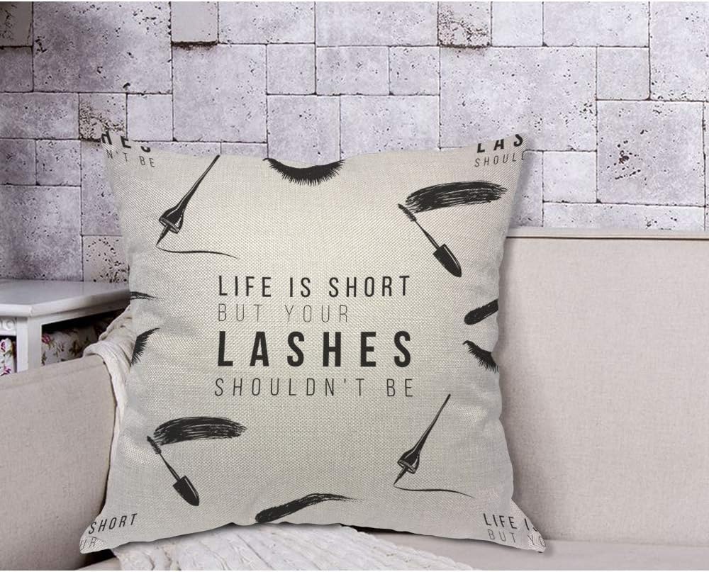 Funny Eyelash Quote Pillow Cov - Beauty Makeup Quotes Short recension och pris