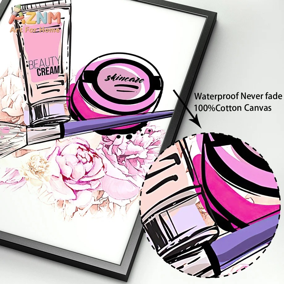 AZNM Pink Nail Makeup Canvas W - Makeup Is Beauty Quotes recension och pris