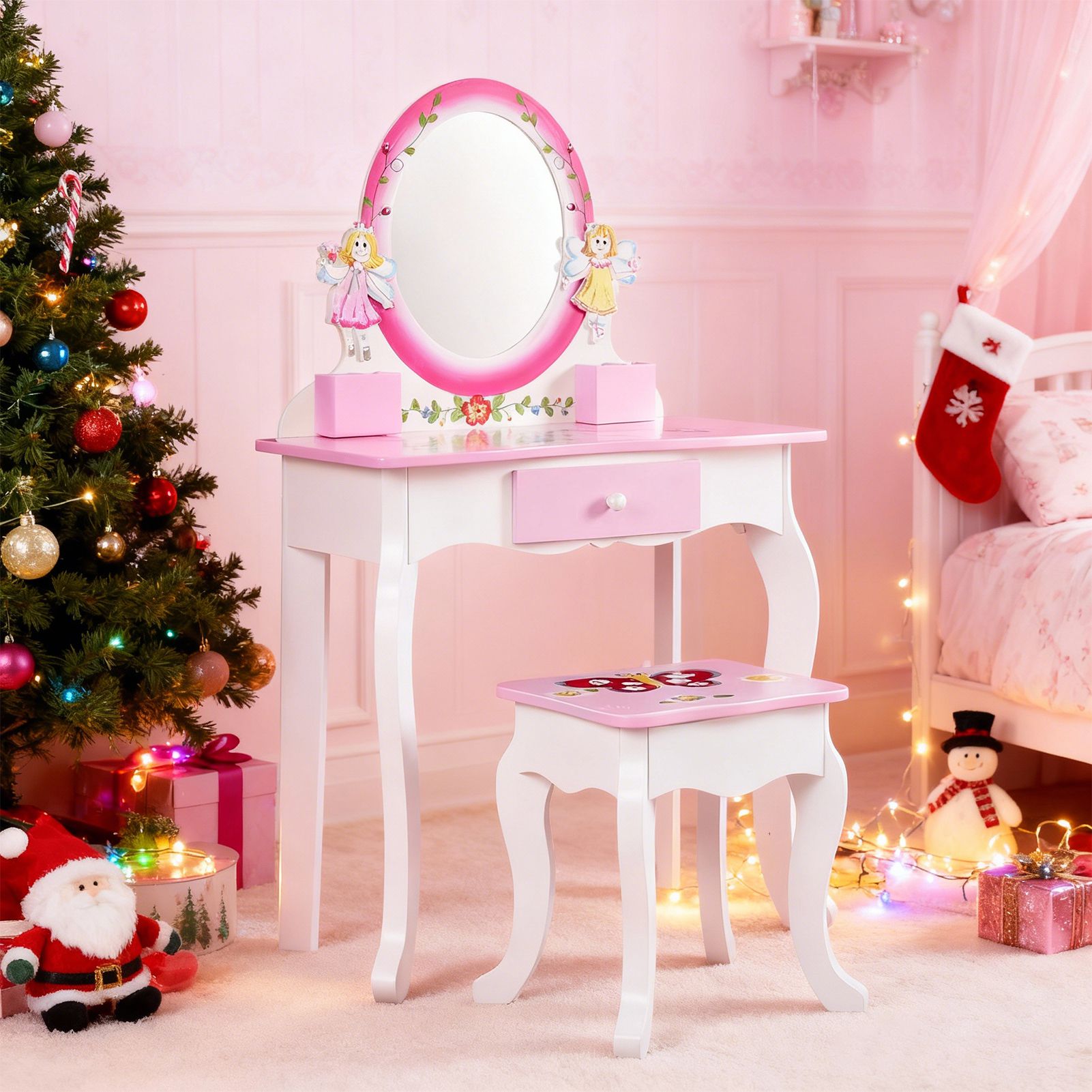 Kids Vanity Set Floral Printed - Beauty Makeup Kit For Kids recension och pris