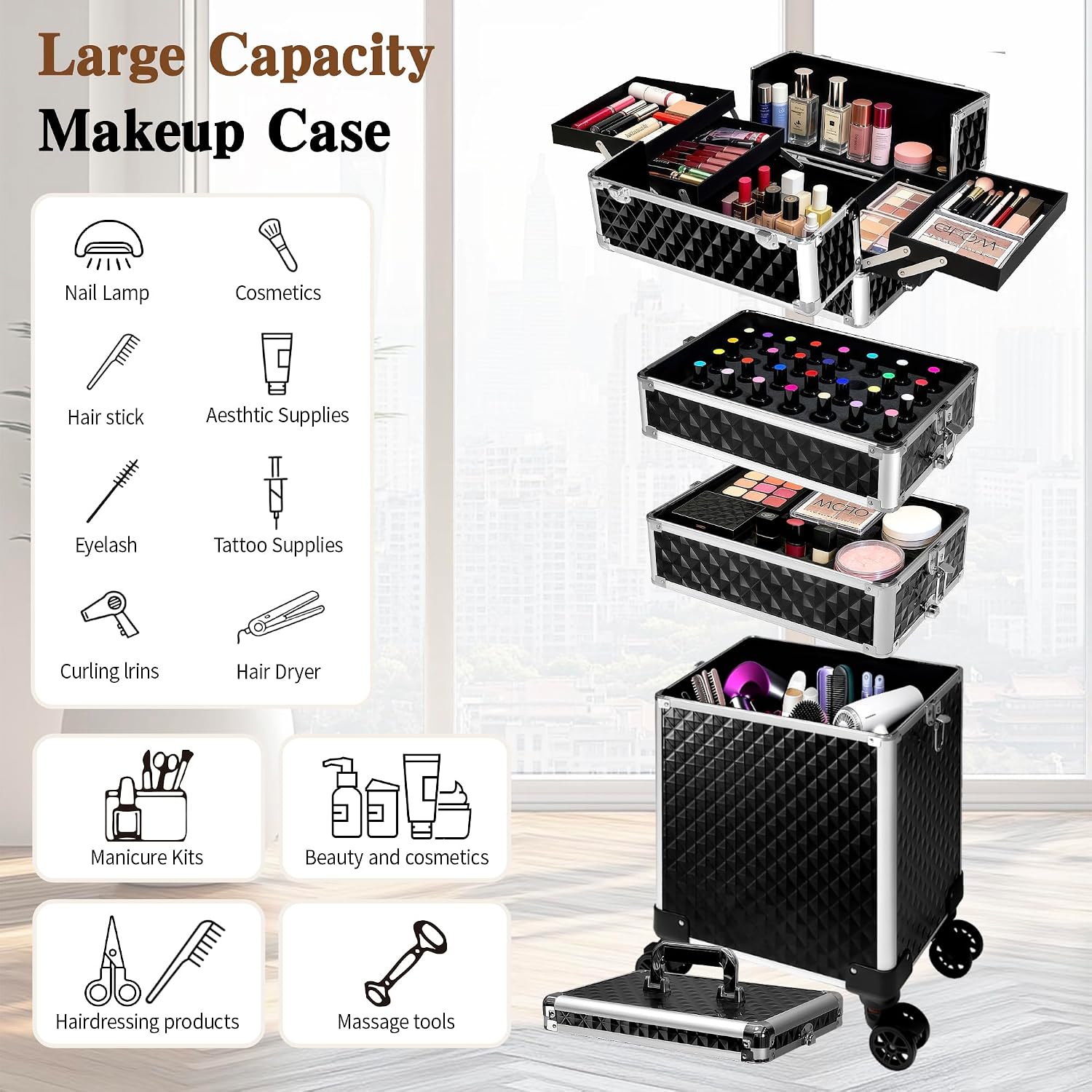 Rolling Makeup Train Case, Cos - Beauty With Makeup recension och pris