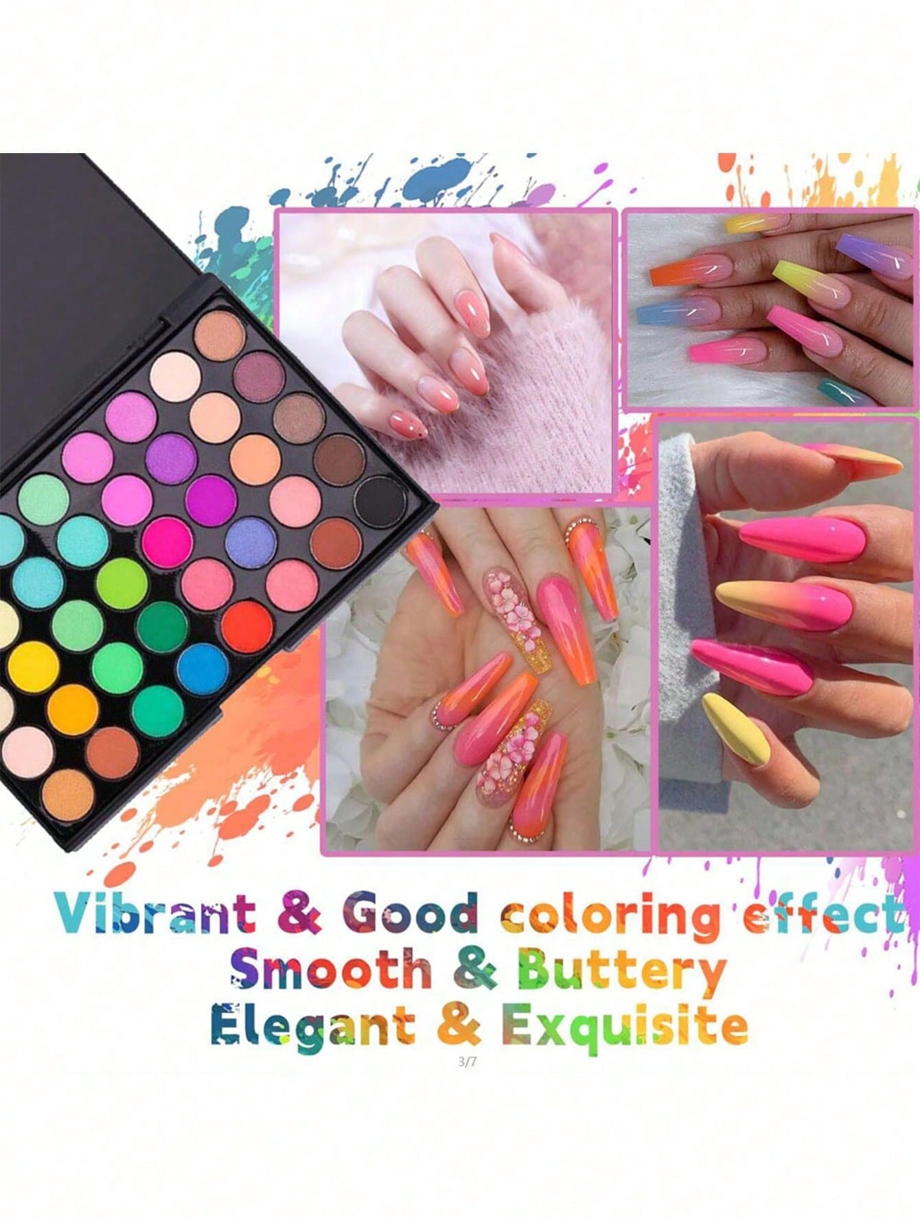 Nail Art Pigment Powder Palett - Eyeshadow Glitter Pigment recension och pris