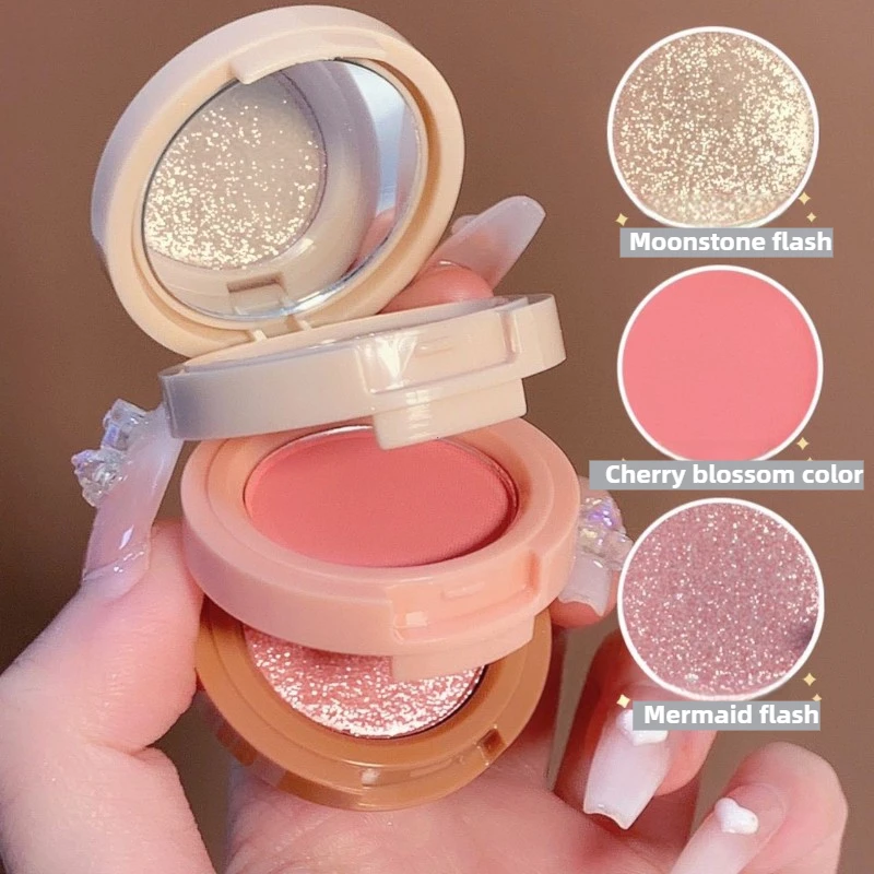 3 in 1 Blush Highlighter Palet - Eyeshadow Glitter Pigment recension och pris