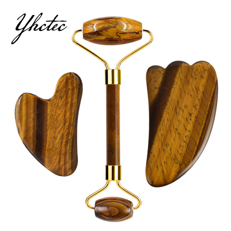 Natural Tiger Eye Stone Gouach - Jade Roller Gua Sha recension och pris