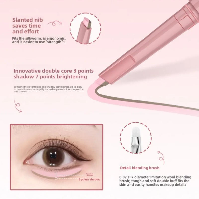 Korean 2in1 Lying Silkworm Pen - Eyeshadow Glitter Pigment recension och pris