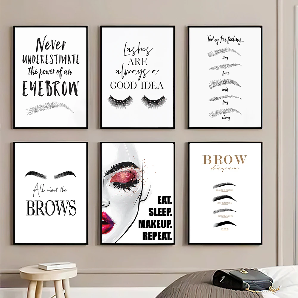 Fashion MakeUp Canvas Painting - Makeup Is Beauty Quotes recension och pris