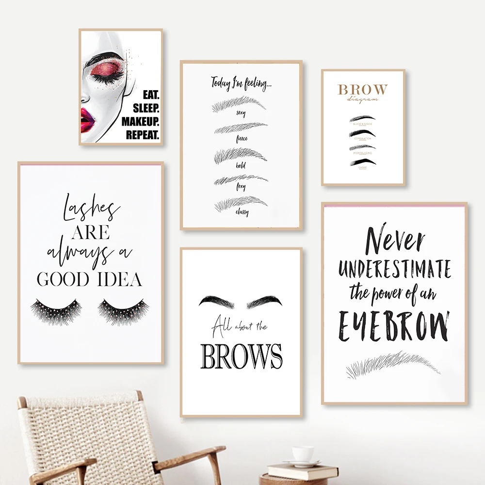 Fashion MakeUp Canvas Painting - Makeup Is Beauty Quotes recension och pris