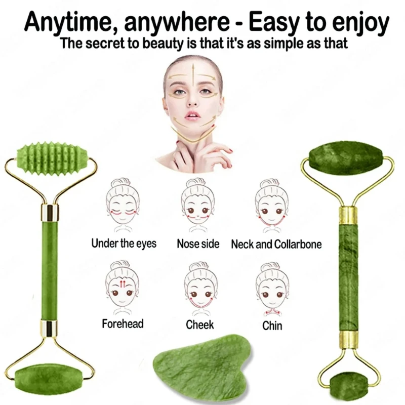 Natural Jade Roller Face Gua S - Jade Roller Gua Sha recension och pris